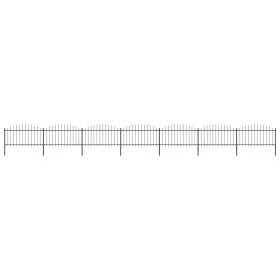 Garden fence with black steel spearhead (1.25-1.5)x11.9m by vidaXL, fence panels - Ref: Foro24-277736, Price: 537,63 €, Disco...