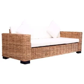 3-Sitzer-Gartensofa aus natürlichem Rattan von vidaXL, Outdoor-Sofas - Ref: Foro24-276351, Preis: 664,48 €, Rabatt: %