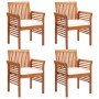 Set comedor de jardín 5 pzas y cojines madera maciza de acacia de vidaXL, Conjuntos de jardín - Ref: Foro24-278896, Precio: 6...