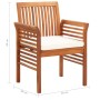 Set comedor de jardín 5 pzas y cojines madera maciza de acacia de vidaXL, Conjuntos de jardín - Ref: Foro24-278896, Precio: 6...