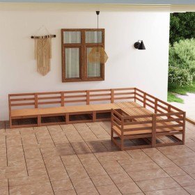 Juego de muebles de jardín 9 piezas madera maciza de pino en Conjuntos de jardín | Comprar online en Foru.es