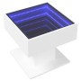Mesa de centro con luz LED madera ingeniería blanca 50x50x45 cm en Mesas de centro | Comprar online en Foru.es