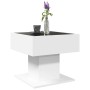 Mesa de centro con luz LED madera ingeniería blanca 50x50x45 cm en Mesas de centro | Comprar online en Foru.es