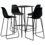Juego de mesa alta y taburetes 5 piezas plástico negro de vidaXL, muebles para cocinas y comedores - Ref: Foro24-279922, Prec...