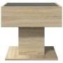 Mesa de centro y LED madera ingeniería roble Sonoma 50x50x45 cm en Mesas de centro | Comprar online en Foru.es