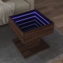 Mesa de centro y LED madera ingeniería marrón roble 50x50x45 cm en Mesas de centro | Comprar online en Foru.es