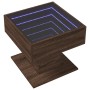 Mesa de centro y LED madera ingeniería marrón roble 50x50x45 cm en Mesas de centro | Comprar online en Foru.es