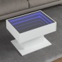 Mesa de centro con luz LED madera ingeniería blanca 70x50x45 cm en Mesas de centro | Comprar online en Foru.es