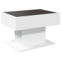 Mesa de centro con luz LED madera ingeniería blanca 70x50x45 cm en Mesas de centro | Comprar online en Foru.es