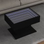 Mesa de centro con LED madera de ingeniería negro 70x50x45 cm en Mesas de centro | Comprar online en Foru.es