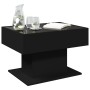 Mesa de centro con LED madera de ingeniería negro 70x50x45 cm en Mesas de centro | Comprar online en Foru.es