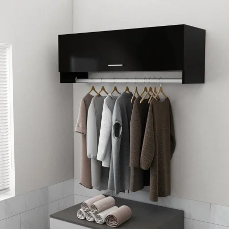 Armario de madera contrachapada negro 100x32,5x35 cm de vidaXL, Armarios roperos - Ref: Foro24-808234, Precio: 60,25 €, Descu...