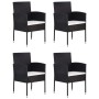 Juego de comedor para jardín 5 piezas ratán sintético negro de vidaXL, Conjuntos de jardín - Ref: Foro24-3059413, Precio: 221...