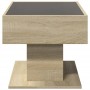 Mesa de centro y LED madera ingeniería roble Sonoma 70x50x45 cm en Mesas de centro | Comprar online en Foru.es