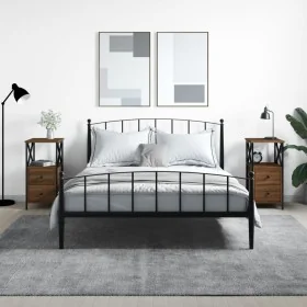 Mesita noche 2 uds madera ingeniería marrón roble 34x35,5x70 cm de vidaXL, Mesitas de noche - Ref: Foro24-825952, Precio: 95,...