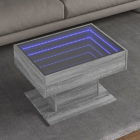 Mesa de centro y LED madera ingeniería gris Sonoma 70x50x45 cm en Mesas de centro | Comprar online en Foru.es