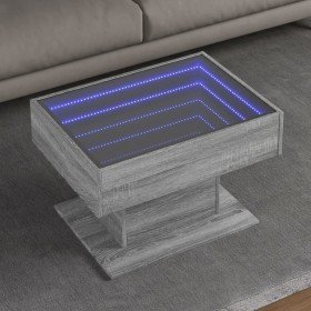 Mesa de centro y LED madera ingeniería gris Sonoma 70x50x45 cm en Mesas de centro | Comprar online en Foru.es