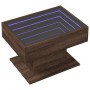 Mesa de centro y LED madera ingeniería marrón roble 70x50x45 cm en Mesas de centro | Comprar online en Foru.es