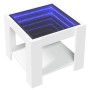 Mesa de centro con LED madera de ingeniería blanca 53x53x45 cm en Mesas de centro | Comprar online en Foru.es