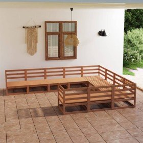 Juego de muebles de jardín 10 piezas madera maciza de pino en Conjuntos de jardín | Comprar online en Foru.es
