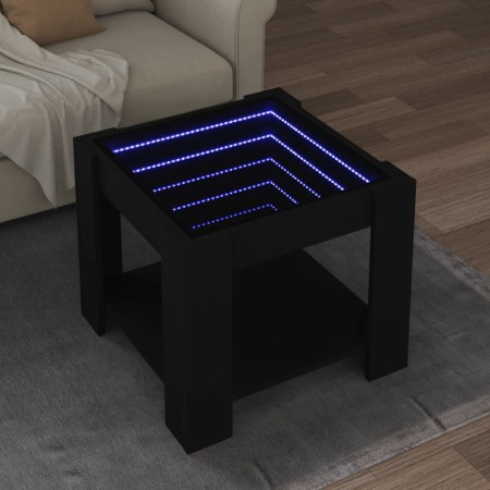 Mesa de centro con LED madera de ingeniería negro 53x53x45 cm en Mesas de centro | Comprar online en Foru.es