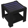 Mesa de centro con LED madera de ingeniería negro 53x53x45 cm en Mesas de centro | Comprar online en Foru.es