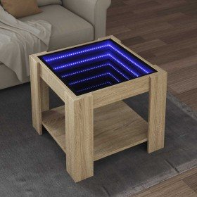 Mesa de centro y LED madera ingeniería roble Sonoma 53x53x45 cm en Mesas de centro | Comprar online en Foru.es