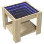 Mesa de centro y LED madera ingeniería roble Sonoma 53x53x45 cm en Mesas de centro | Comprar online en Foru.es