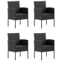 Juego de comedor para jardín 5 piezas ratán sintético negro de vidaXL, Conjuntos de jardín - Ref: Foro24-3059417, Precio: 376...