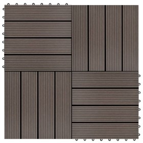 Baldosas de porche WPC 30x30 cm 2 m² marrón oscuro 22 unidades de vidaXL, Suelos y moquetas - Ref: Foro24-277802, Precio: 121...