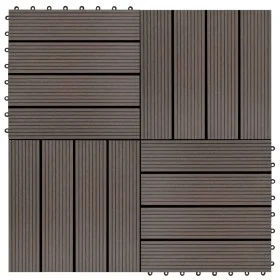 WPC porch tiles 30x30 cm 2 m² dark brown 22 units by vidaXL, Floors and carpets - Ref: Foro24-277802, Price: 103,26 €, Discou...