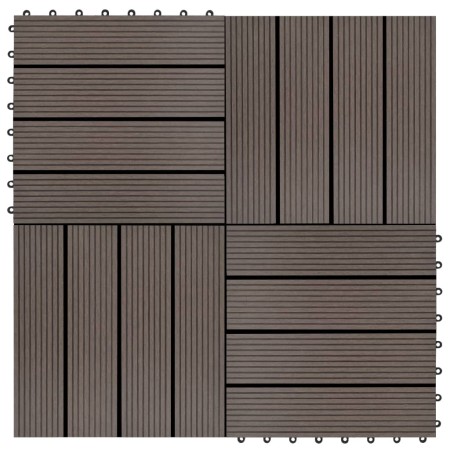 Baldosas de porche WPC 30x30 cm 2 m² marrón oscuro 22 unidades de vidaXL, Suelos y moquetas - Ref: Foro24-277802, Precio: 121...