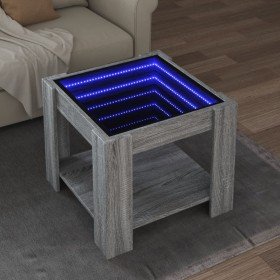 Mesa de centro y LED madera ingeniería gris Sonoma 53x53x45 cm en Mesas de centro | Comprar online en Foru.es