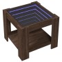 Mesa de centro y LED madera ingeniería marrón roble 53x53x45 cm en Mesas de centro | Comprar online en Foru.es