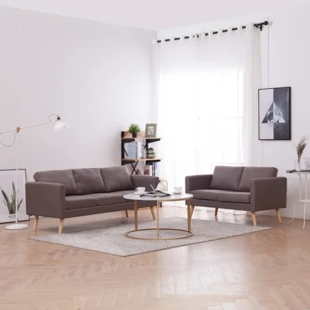 2-teilige Sofagarnitur aus taupegrauem Stoff von vidaXL, Sofas - Ref: Foro24-276858, Preis: 555,44 €, Rabatt: %