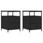 Mesitas de noche 2 uds madera de ingeniería negro 44x45x60 cm de vidaXL, Mesitas de noche - Ref: Foro24-826004, Precio: 114,1...