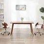 Silla oficina giratoria madera curvada cuero sintético blanco de vidaXL, Sillas de oficina - Ref: Foro24-3054843, Precio: 124...