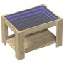 Mesa de centro y LED madera ingeniería roble Sonoma 73x53x45 cm en Mesas de centro | Comprar online en Foru.es