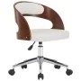 Silla oficina giratoria madera curvada cuero sintético blanco de vidaXL, Sillas de oficina - Ref: Foro24-3054843, Precio: 124...