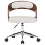 Silla oficina giratoria madera curvada cuero sintético blanco de vidaXL, Sillas de oficina - Ref: Foro24-3054843, Precio: 126...