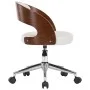 Silla oficina giratoria madera curvada cuero sintético blanco de vidaXL, Sillas de oficina - Ref: Foro24-3054843, Precio: 124...