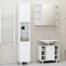 White engineered wood 3-piece bathroom furniture set by vidaXL, Bathroom furniture - Ref: Foro24-3056952, Price: 181,31 €, Di...