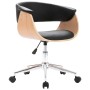 Silla de oficina giratoria madera curvada cuero sintético negro de vidaXL, Sillas de oficina - Ref: Foro24-3054833, Precio: 1...