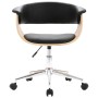 Silla de oficina giratoria madera curvada cuero sintético negro de vidaXL, Sillas de oficina - Ref: Foro24-3054833, Precio: 1...