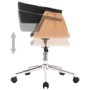 Silla de oficina giratoria madera curvada cuero sintético negro de vidaXL, Sillas de oficina - Ref: Foro24-3054833, Precio: 1...