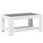 Mesa de centro con LED madera de ingeniería blanca 93x53x45 cm en Mesas de centro | Comprar online en Foru.es