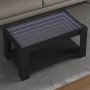 Mesa de centro con LED madera de ingeniería negro 93x53x45 cm en Mesas de centro | Comprar online en Foru.es
