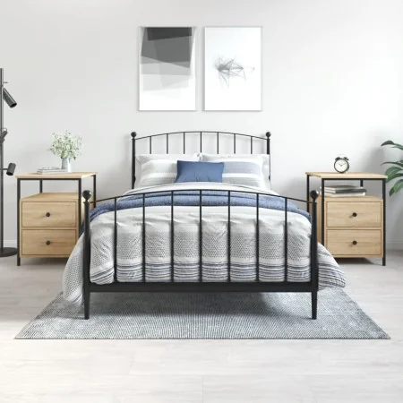 Mesitas noche 2 uds madera ingeniería roble Sonoma 44x45x60 cm de vidaXL, Mesitas de noche - Ref: Foro24-826006, Precio: 108,...