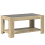 Mesa de centro y LED madera ingeniería roble Sonoma 93x53x45 cm en Mesas de centro | Comprar online en Foru.es