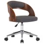 Silla de oficina giratoria de madera curvada y tela gris de vidaXL, Sillas de oficina - Ref: Foro24-3054846, Precio: 127,66 €...